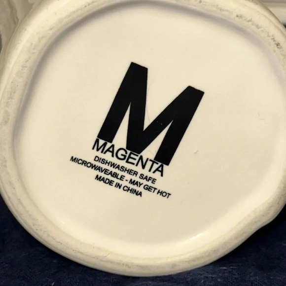 Rare 1st Edition EARLY Rae Dunn Magenta White Ceramic Tea/Coffee Mug/Cup CREATE - Picture 3 of 9